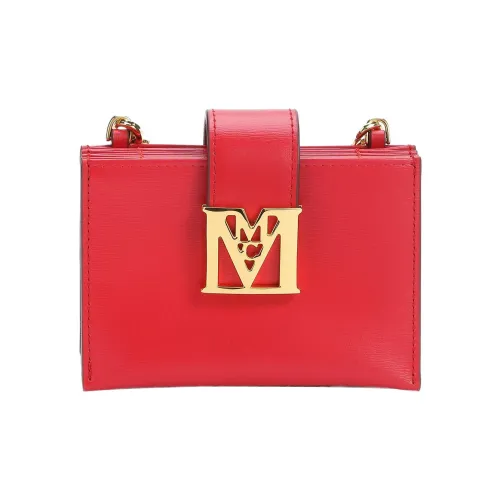 MCM Кожа Держатель для карт Мини Женский Пламя Красный