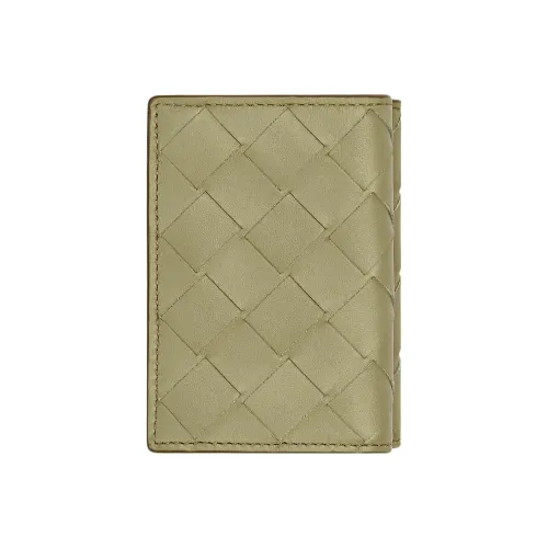 Bottega Veneta Телячья кожа Кошелек Маленький Мужской Травертин Зеленый