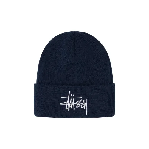 Stussy Хлопок Акриловые Шапки-бини Унисекс Синий