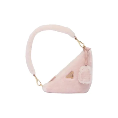 PRADA Плюшевая ворсистая сумка подмышечная сумка сумка через плечо женская цвет вишневый цветок розовый
