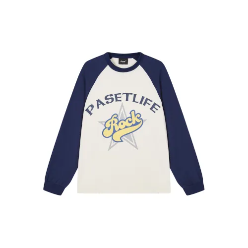 PASET Прямой крой Длинный рукав Т-рубашка Унисекс