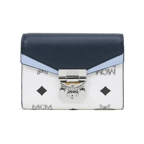 MCM Patricia Visetos Кожа Кошелек Женские Синий
