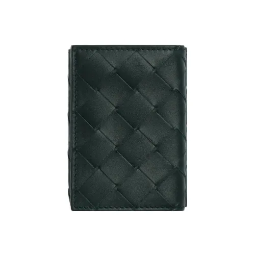 Bottega Veneta Телячья кожа Кошелек Маленький Мужской Чернила Черный Светло-Синий