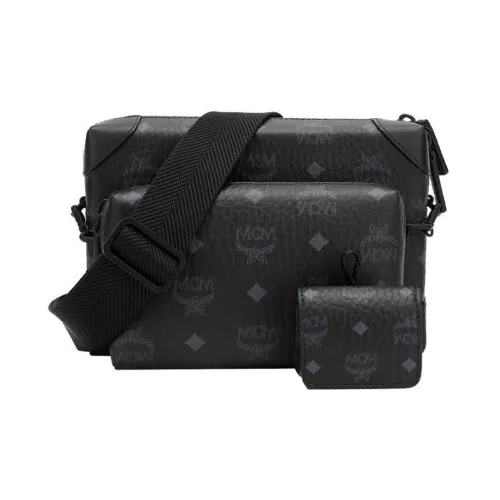 MCM Klassik Кожа Чехол для наушников Сумка через плечо Маленький Мужской Черный