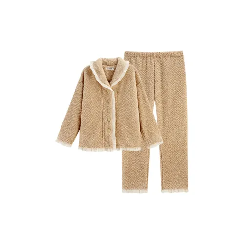 Q'NIANMA COURVOISIER Абрикос Женские Пижамные Комплекты