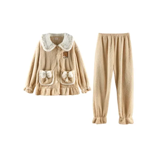 Q'NIANMA COURVOISIER Абрикос Женские Пижамные Комплекты