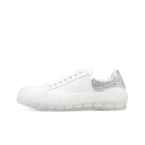 Alexander McQueen Deck Low Топ Стильные Скейтбординги Женские Белые