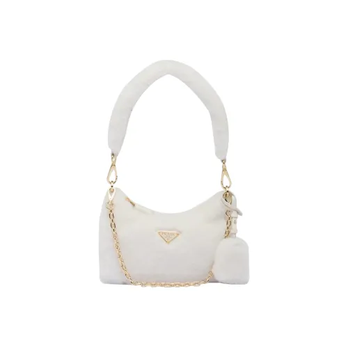 PRADA RE Edition Овчина Сумка через плечо Мини Женская Белая