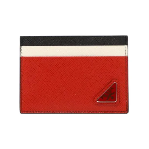 PRADA Мужской кожаный держатель для карт красный