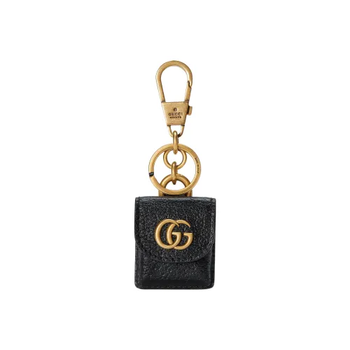 GUCCI GG Marmont Кожа AirTag Защитный чехол с чехлом для наушников Женские Черный