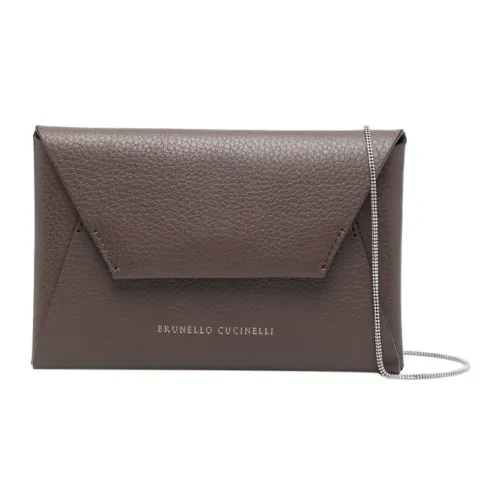 BRUNELLO CUCINELLI Сумка-конверт из телячьей кожи сумка через плечо сумка на плечо женская коричневая