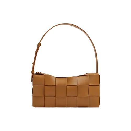 Bottega Veneta Brick Casstte Кожа Waffle Сумка Сумка через плечо Сумка Женская CAMEL