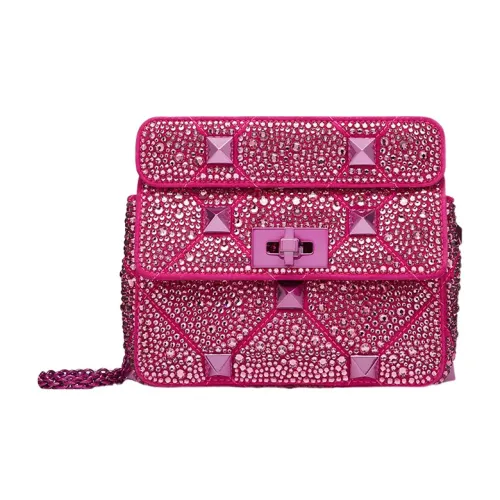 Valentino Garavani Вышивка Портативная Сумка через плечо Маленькая Женская Розовая