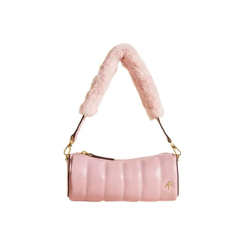 Manu Atelier Цилиндр Кожа Сумка Сумка через плечо Мини Женская Розовая