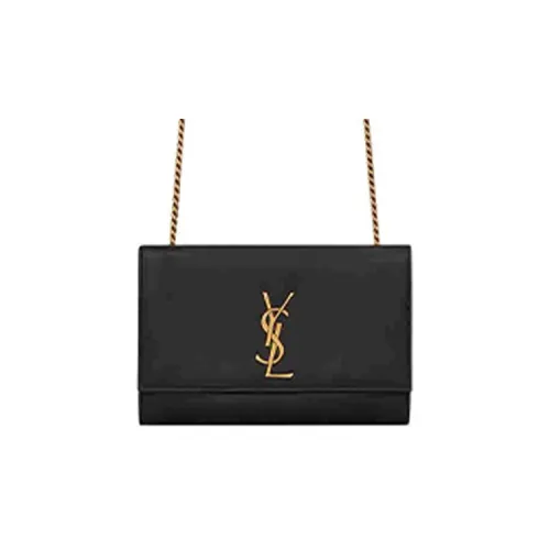 SAINT LAURENT Kate Коровья кожа Двойная сторона Цепочка Сумка через плечо Сумка на плечо Женская Черная