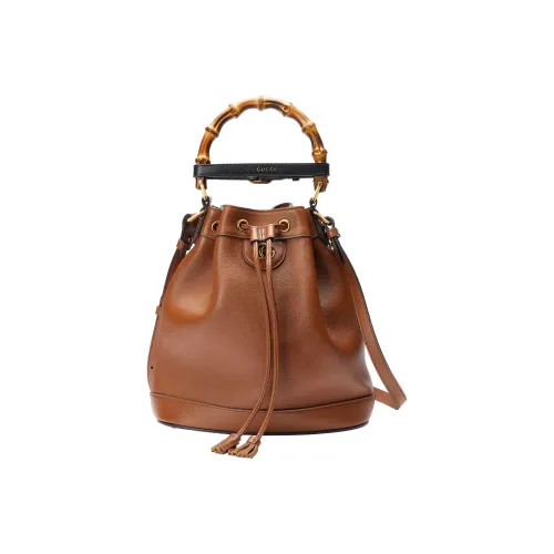 GUCCI Diana Кожа Ведрообразная Сумка Портативная Сумка через плечо Женская Коричневая