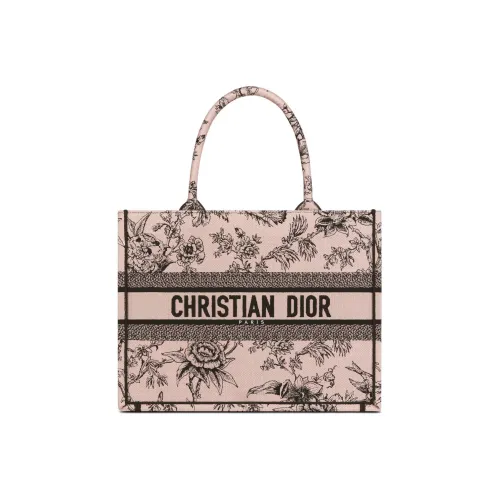 DIOR BookTote Вышивка Сумка-тоут Сумка для покупок Сумка среднего размера Женская Румяный розовый