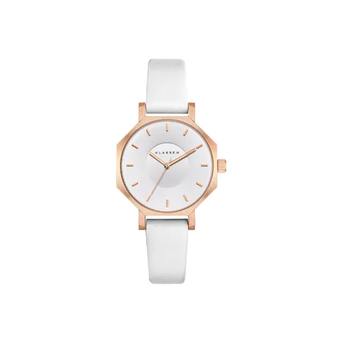 KLASSE14 Okto Collection Women's Watch Кварцевый механизм Кожаный ремешок Белый циферблат OK18RG003S
