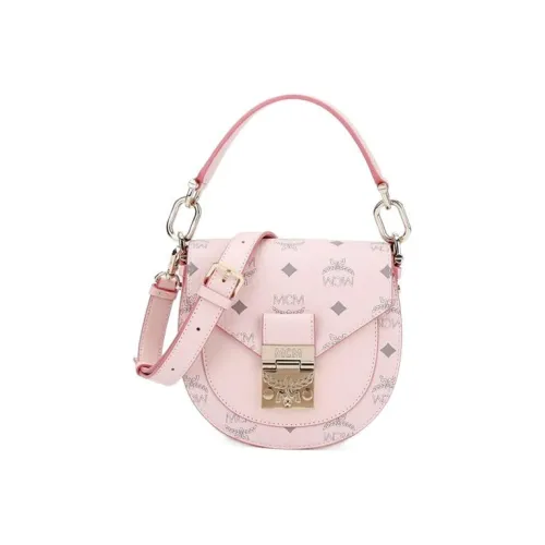 MCM Patricia Visetos Искусственная кожа Седло Сумка Сумка через плечо Сумка Обычная Женская Розовая