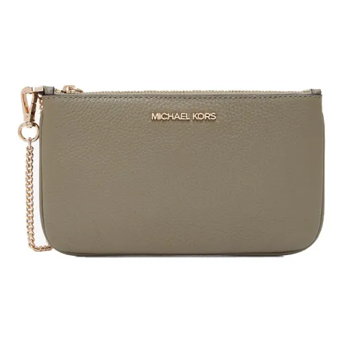 MICHAEL KORS Jet Set Коровья кожа Клатч Средний Женский Светлый Армейский зеленый