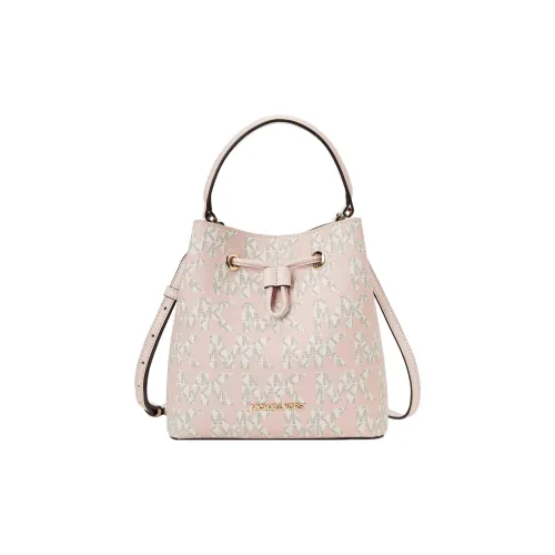 MICHAEL KORS Suri Искусственная кожа Ведрообразная сумка Сумка Сумка через плечо Сумка через плечо Средняя Женская Розовая и Белая