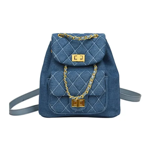 JANE KLAIN Холст Деним Сумка Рюкзак Стандартный Женский Светло-Синий