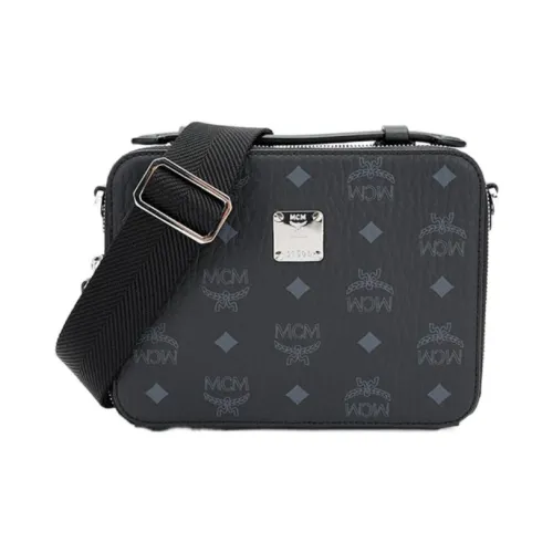 MCM Klassik Visetos Холст Сумка через плечо Маленькая Унисекс Черная