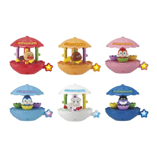BANDAI Anpanman Персонаж Spring Карусель Чашка Lucky Draw Целая коробка 6 шт