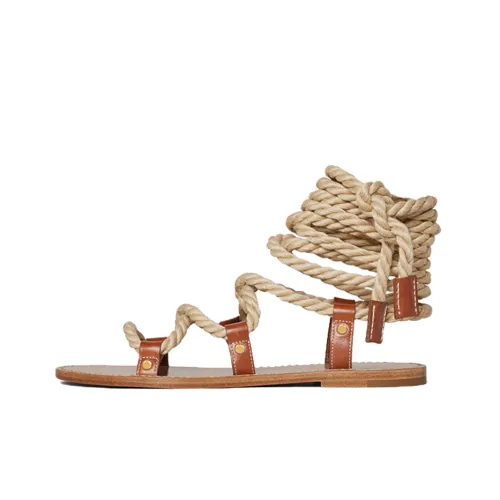 CELINE Taillat One Ремень Сандалии Женские Рыжевато-коричневый