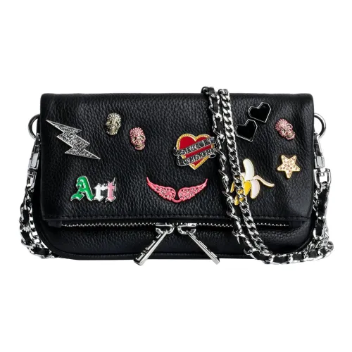 Zadig Voltaire Телячья кожа Одно плечо Через плечо Клатч Экстра мини Женский Черный