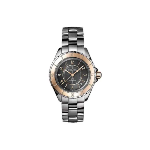 CHANEL Часы Автоматический Механический Механизм Керамика Титан Ремешок 38 мм Серый Циферблат Мужской