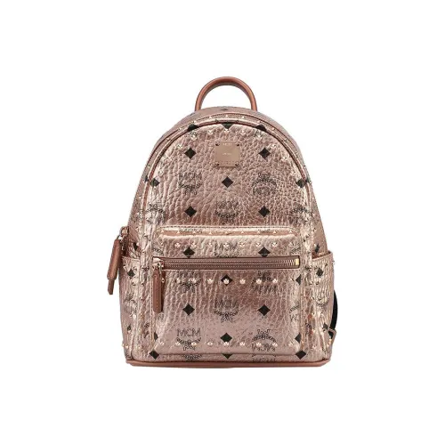 MCM Leather Backpack Women's Rose Gold MCM Кожа Рюкзак Женские Розовое Золото