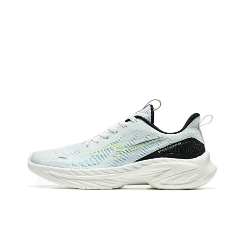 Erke Shock Absorbers Slip-resistant Abrasion-resistant Breathable Low-top Running Shoes Men's White Green Эрке Шок Абсорберы Противоскользящие Устойчивые к износу Дышащие Низкие Кроссовки для бега Мужские Белый Зеленый