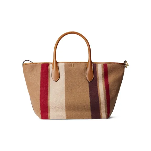 Polo Ralph Lauren Bellport Ткань с коровьей кожей Тоут Сумка Средний Женский Коричневый Красный Белый