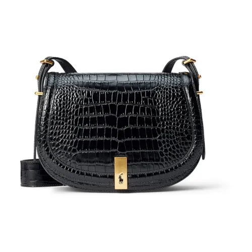 Polo Ralph Lauren Polo ID Коровья кожа Сумка через плечо Сумка на плечо Стандартная Женская Черная