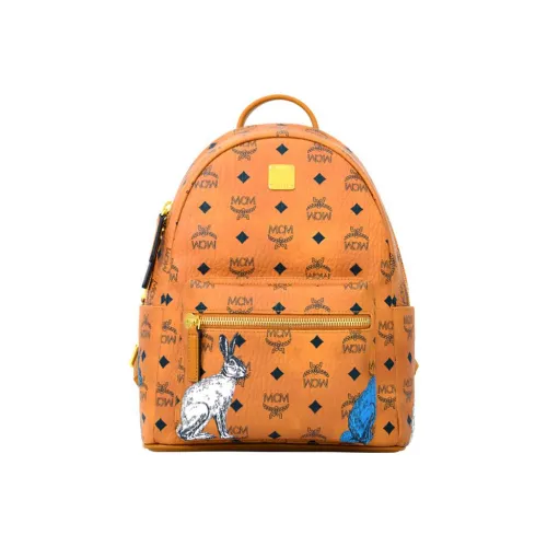 MCM Stark Visetos Рюкзак из искусственной кожи маленький унисекс светлый коричневый