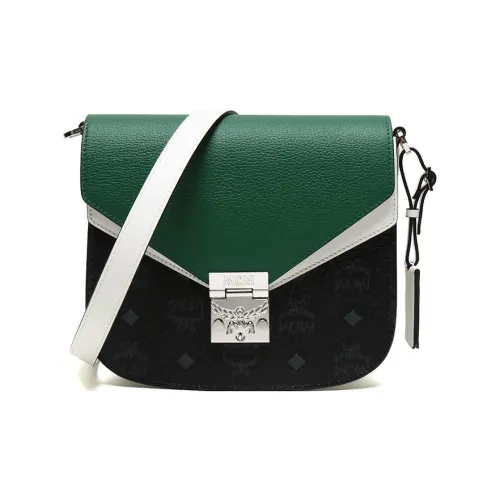 MCM Patricia Visetos Коровья кожа Сумка через плечо Женская Зеленый Черный Белый