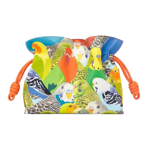 LOEWE Flamenco Napa Голень Кожа Одно плечо Через плечо Клатч Женские Апельсин