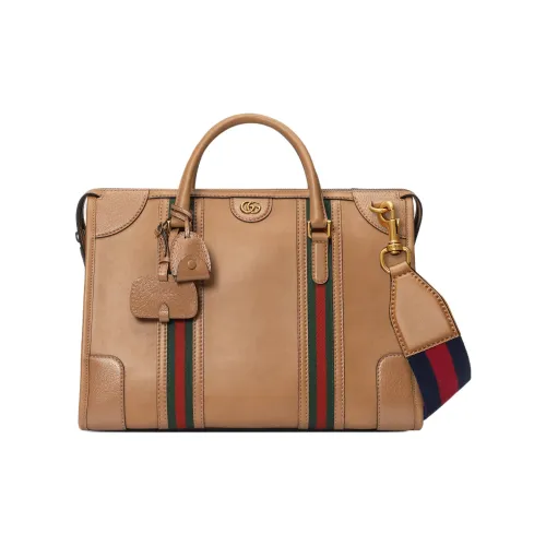 GUCCI Кожа Путешественная Сумка Сумка через плечо Сумка Большая Мужская Светло-Коричневая