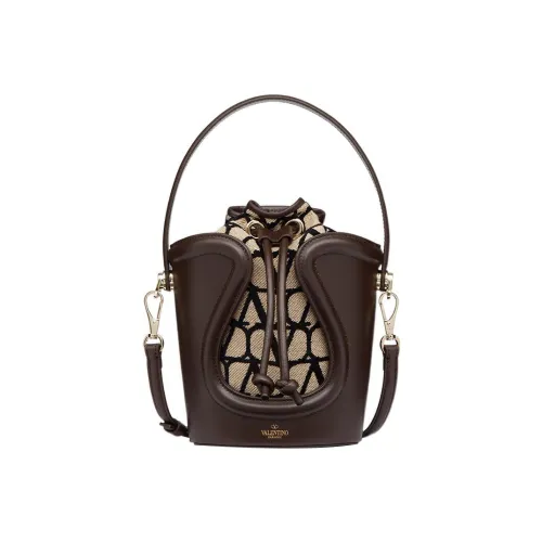 Valentino Сумка-ведро из козьей кожи с тканевыми деталями сумка через плечо сумка для женщин
