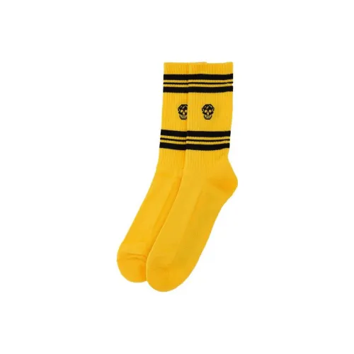 Alexander McQueen Носки Crew Мужские 1 упаковка Желтые