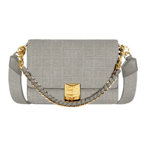 Givenchy 4G Вышивка Холст с кожей Сумка через плечо Сумка на плечо Женская Рудый Серый