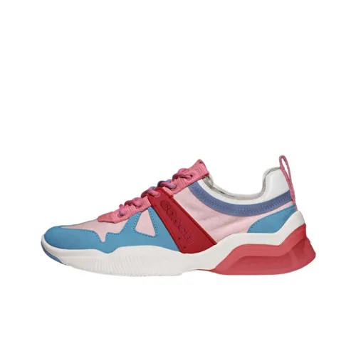 COACH Амортизация Низкий Топ Спортивная Повседневная Обувь Женская Розовая Синяя