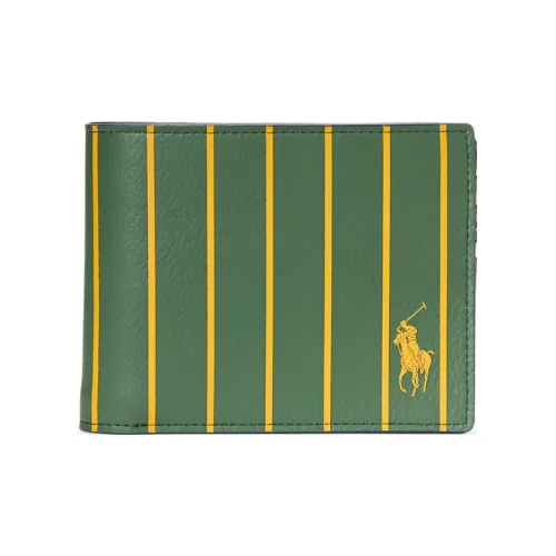 Polo Ralph Lauren Кожа Кошелек Мужской Зеленый Желтый