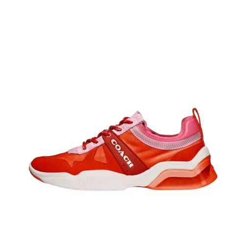 COACH Амортизация Низкий Топ Спортивная Повседневная Обувь Женская Красная