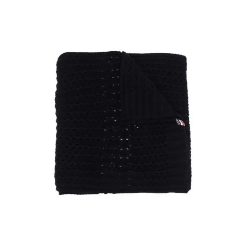 THOM BROWNE Шарфы из шерсти Wool Knit Черные Женские