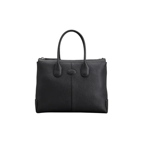 TOD'S DI Коровья кожа Тоут Сумка Сумка для покупок Сумка через плечо Сумка среднего размера Женская Черная