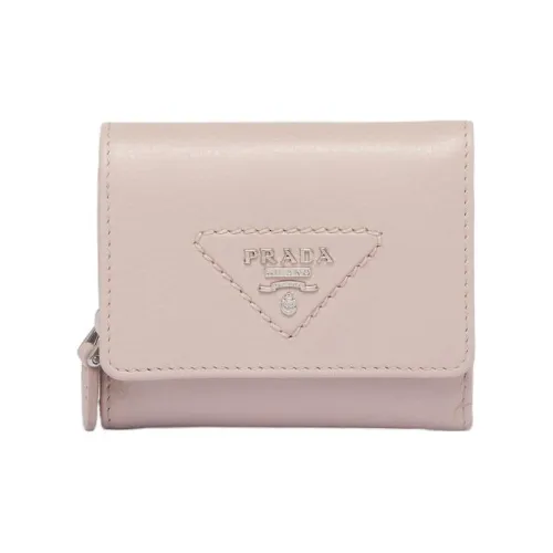 PRADA Saffiano кожа держатель для карт кошелек мини женский розовый