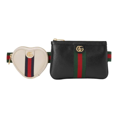 GUCCI Ophidia Кожа Монетница Сумка-комбайн Клатч Бананка Женская Черный Белый