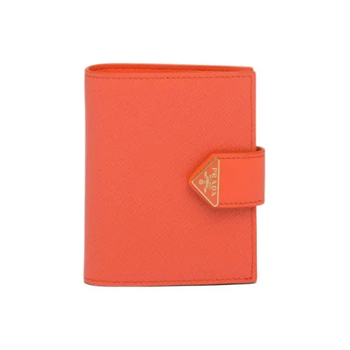 PRADA Saffiano кожа кошелек маленький женский апельсин